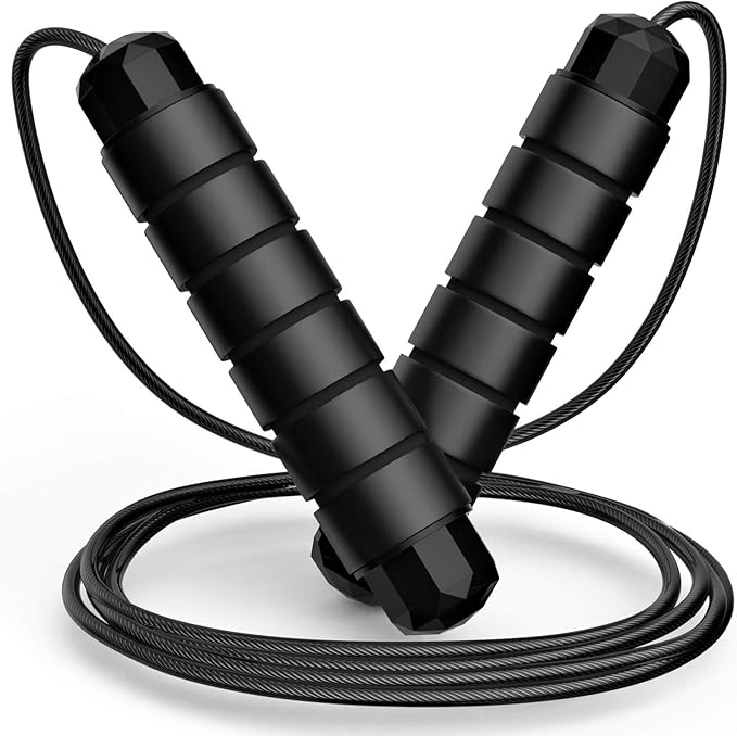 Adjustable Speed Jump Rope - Tangle-Free Cable for Fitness & Home Exercise